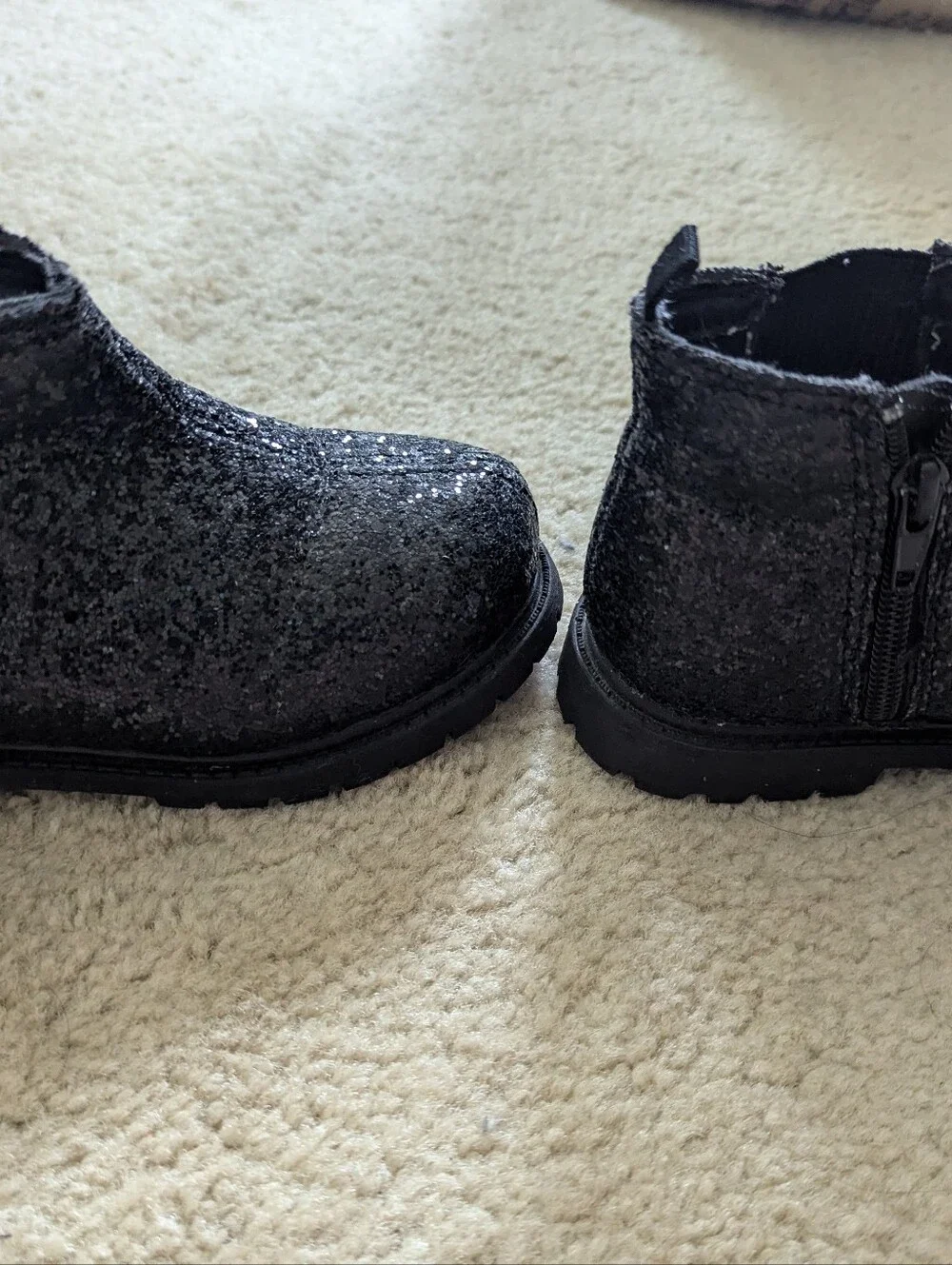 Carter's Kid's Glitter Chelsea Black Boots Size 11